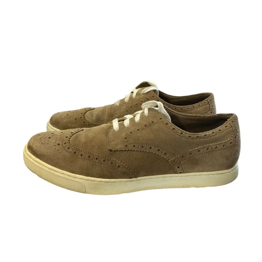 Rockport Trutech‎ Comfort Taupe Suede Leather Oxfords Wingtips Mens 11 Lace Up